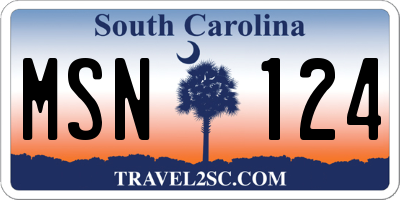 SC license plate MSN124