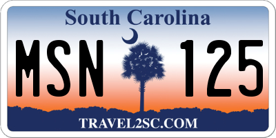 SC license plate MSN125