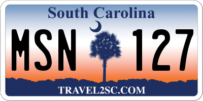 SC license plate MSN127