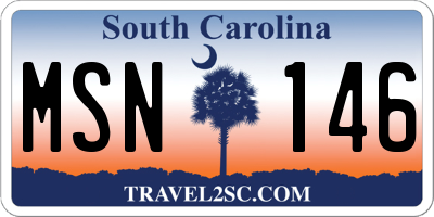 SC license plate MSN146