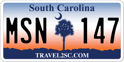 SC license plate MSN147