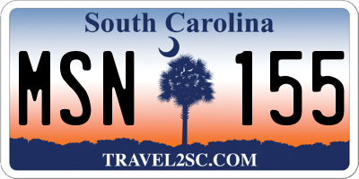 SC license plate MSN155