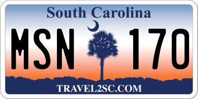 SC license plate MSN170
