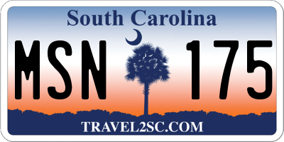 SC license plate MSN175