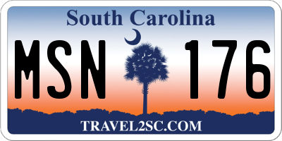 SC license plate MSN176