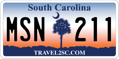 SC license plate MSN211