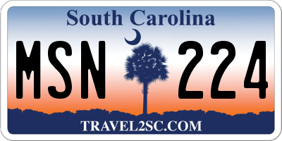 SC license plate MSN224