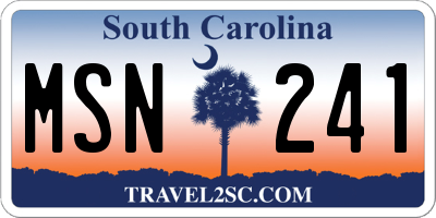 SC license plate MSN241