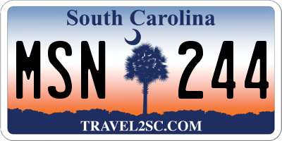 SC license plate MSN244