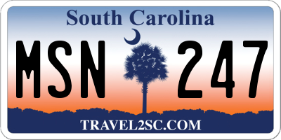 SC license plate MSN247