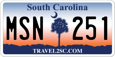 SC license plate MSN251