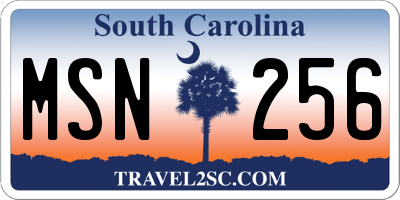 SC license plate MSN256