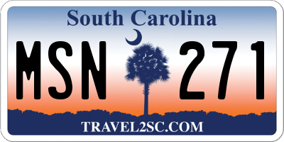 SC license plate MSN271