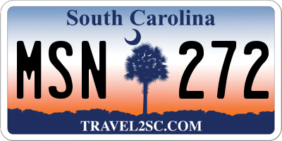 SC license plate MSN272