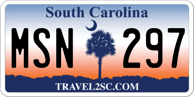 SC license plate MSN297