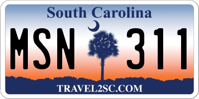 SC license plate MSN311