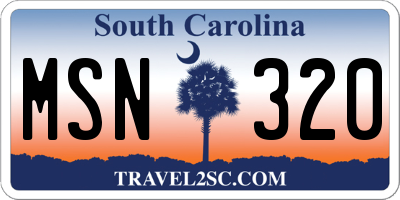 SC license plate MSN320