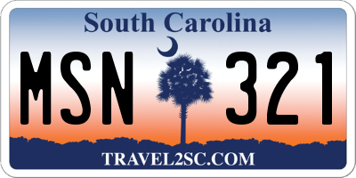 SC license plate MSN321