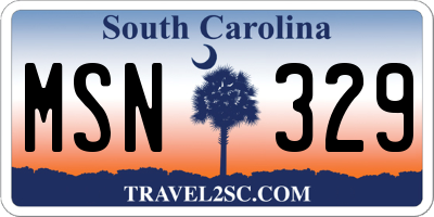 SC license plate MSN329