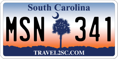 SC license plate MSN341