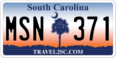 SC license plate MSN371