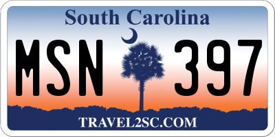 SC license plate MSN397