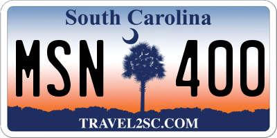 SC license plate MSN400