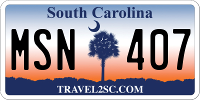 SC license plate MSN407