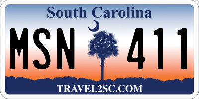 SC license plate MSN411