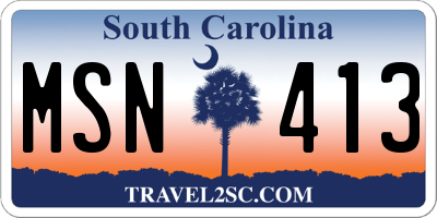 SC license plate MSN413