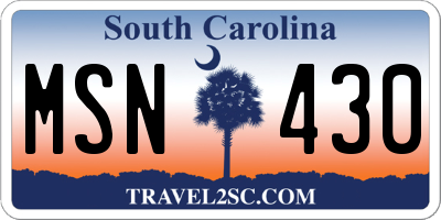 SC license plate MSN430