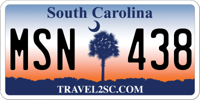 SC license plate MSN438
