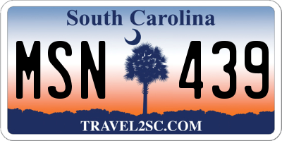 SC license plate MSN439