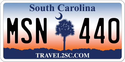 SC license plate MSN440