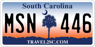 SC license plate MSN446