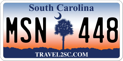 SC license plate MSN448