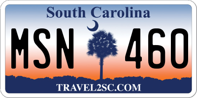 SC license plate MSN460
