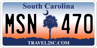 SC license plate MSN470