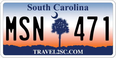 SC license plate MSN471