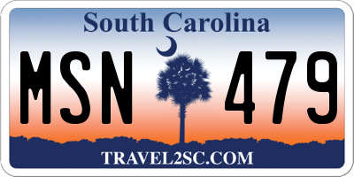 SC license plate MSN479