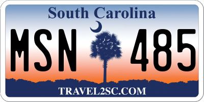 SC license plate MSN485