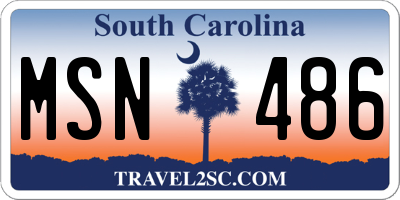 SC license plate MSN486