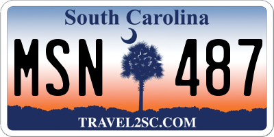 SC license plate MSN487
