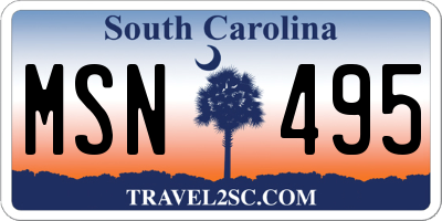 SC license plate MSN495
