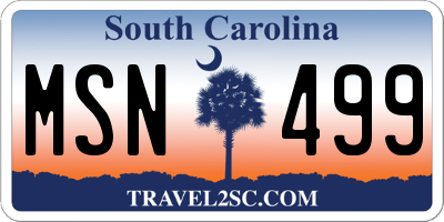 SC license plate MSN499