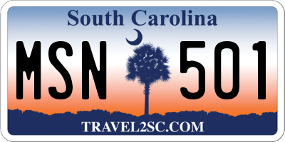 SC license plate MSN501