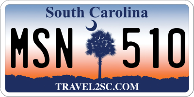 SC license plate MSN510