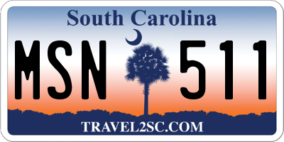 SC license plate MSN511