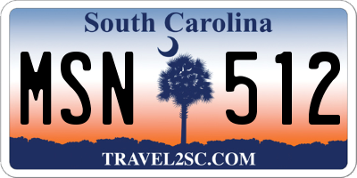 SC license plate MSN512