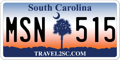 SC license plate MSN515